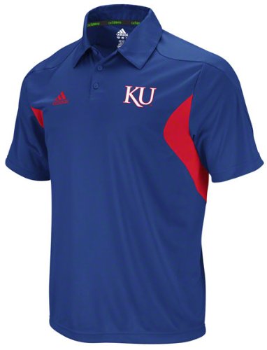 Kansas Jayhawks adidas Royal Football Adizero Sideline Polo Shirt