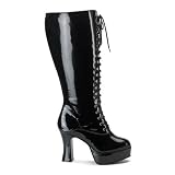 Womens PLUS SIZE 4 Inch Sexy WIDE WIDTH WIDE CALF Knee High Boot Black Platform