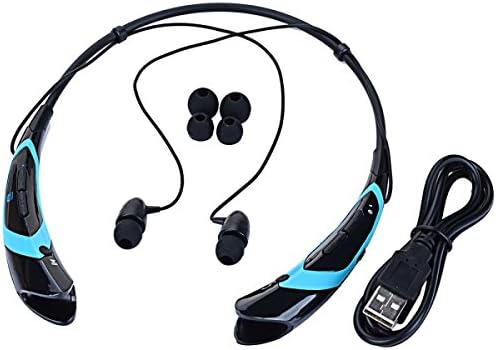 Universal Wireless Headphone Bluetooth 4.0 Music Stereo Headset Vibration Neckband Transformer Style Blue