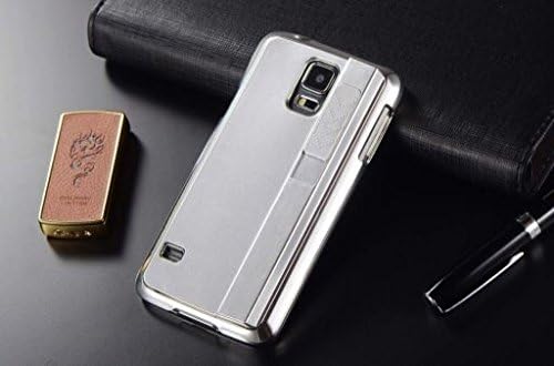 Maclogy 2014 Latest Fashion Creative Cute Ranking Lighter Igniter Original Hard Case Mobile Phone Sets New Original Battery Cover Housing Samsung Galaxy S5 I9600 And Fashion Chain Crystal Decorative Color UV Radiation Gift (Silver)