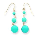 14k Fancy Turquoise Dangle Earrings