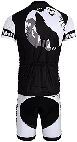 Vangona Mens Short Sleeve Cycling Jersey Bicycle Bike Shorts Set Wolf Suit XXL