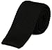 Tigre Amore Men's Skinny Knit Tie Solid Black