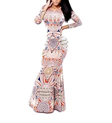 Sexy Long Sleeves Mermaid Full Length Stretchy Vintage Bodycon Dress/Evening Dress/Maxi Dress 