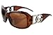 1 Black & 1 Brown Oversize Frame Women's Fashion Sunglasses