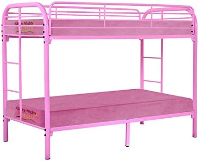 Metal Twin over Twin Bunkbed with Side Rails and Full Grid