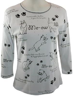 Cactus Fashion Rhinestone Highlighted, Artistically Printed, 3/4 Sleeve, Whit...