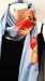 100% Cotton, High Quality Colorful Gray Orange Unique Designer Print Scarf Neck Wear Wrap, Beautiful Accessory, Great Gift for Girls Women Ladies