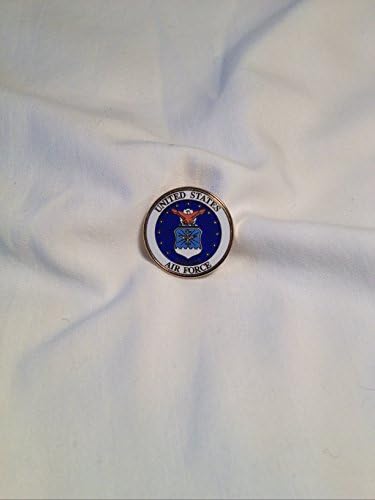 Lapel Insignia Pin - Military - AIR FORCE - Solid Brass, Gold Plated, and Enamel color filled (AF)