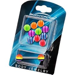 14 Gauge Multi Striped 6 Pair Interchangeable Barbell Pack