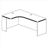Cherry,Graphite Mayline Aberdeen 72 L-Shape Extended Corner Wood Computer Desk