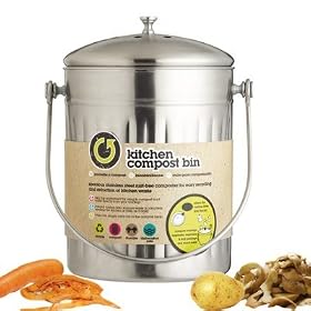 Kitchen Craft Compost Bin, Stainless Steel, 5 Litres