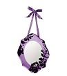 Sugared Fruit Purple Velveteen Floral Overlay Mirror Wall Decoration 10"