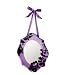 Sugared Fruit Purple Velveteen Floral Overlay Mirror Wall Decoration 10"