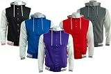 E02 Mens Baseball Varsity Hood Sweat Jacket