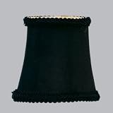 Shades - Chandelier Clip On Lamp Shade - Black with Fancy Trim - B5527