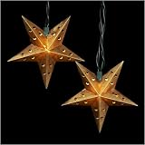 Review Kurt Adler  / Set Of 10 Five Point Gold Star Country Christmas Lights
