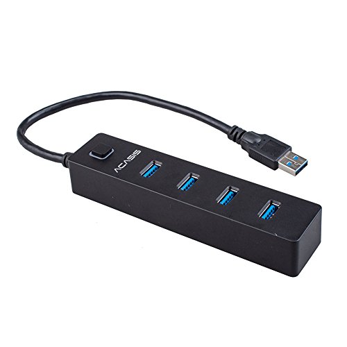 KEDSUM® USB 3.0 4-Port Compact Hub with a Built-in 0.85 ft USB 3.0 Cable
