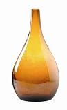 Tag Turning Leaves Luster Art Glass Teardrop Vase, Amber, 20.5