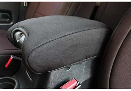 SquareTek Black Neoprene Center Console Armrest Pad Cover for Jeep Wrangler &amp; Unlimited 2011 2012 2013 2014 2015 2016