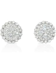 Diamond 18k White Gold Cluster Earrings