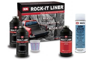 SEM ROCK-IT LINER KIT WITH SEM SOLVE BLACK KIT TRUCK BED LINER SYSTEM