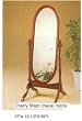 Cherry Finish Wood Cheval Floor Mirror