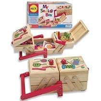 Alex My Wooden Sewing Box with 2 Fold-out Trays