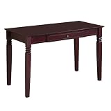 WE Furniture Elegant Solid Wood Desk - Walnut Brown