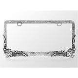 Buy Car Automotive License Plate Frame Gun Metal Chrome Coating with Smoke Transparent...