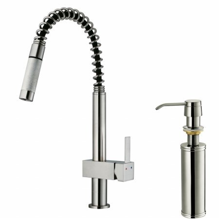 Vigo VG02009STK2 Stainless Steel Pull-Out Spray Kitchen Faucet with Soap Dispenser