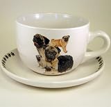 24oz Dog Breed Soup Mug and Saucer - Pug