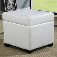 Modus 2E0892 Urban Seating Leatherette Cube Ottoman Color: White