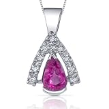 14 Karat White Gold 1.75 carats Top Quality Rubellite and G Color VVS Clarity Diamond Pendant