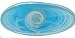 Colorful Recycled Art Glass Oval Bowl Aqua Blue 16 1/2