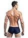 DESMIIT Men's Rope Waist Design Swimming Shorts Navy Blue US Large