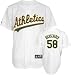 Justin Duchscherer Jersey: Adult 2010 Majestic Home White Replica #58 Oakland Athletics Jersey - Small