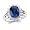 Sterling Silver Created Blue Sapphire & Cubic Zirconia Ring by Cheline, Size 5