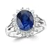Jewelry : Sterling Silver Created Blue Sapphire & Cubic Zirconia Ring by Cheline