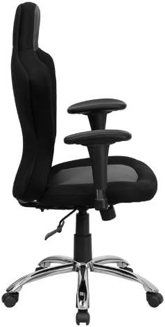 Race Car Inspired Bucket Seat Office Chair in Gray &amp; Black Mesh