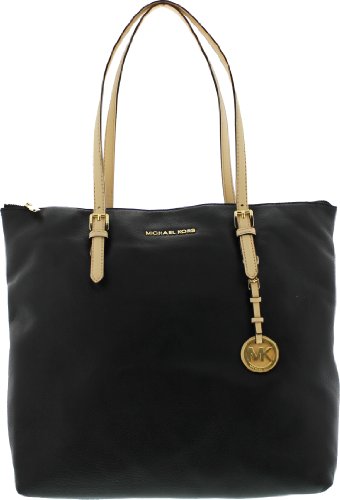 Michael Kors Genuine Leather Large NS TZ Tote Black