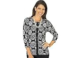 Petite Bay Studio Career Silk Print Cardigan Sweater