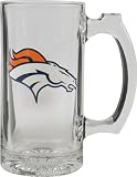 Denver Broncos Beer Mug: 3D Logo Glass Tankard
