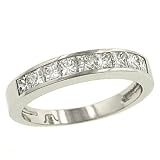 Channel Set Princess Cut Diamond Wedding Band .82cttw
