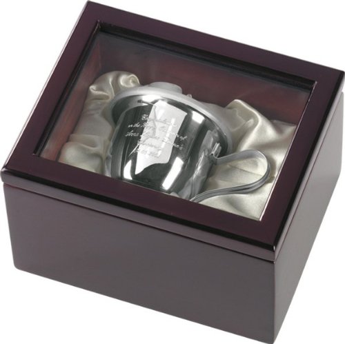Childs Silver Plated Mug in Wooden Box, Christening Gift, Personalised