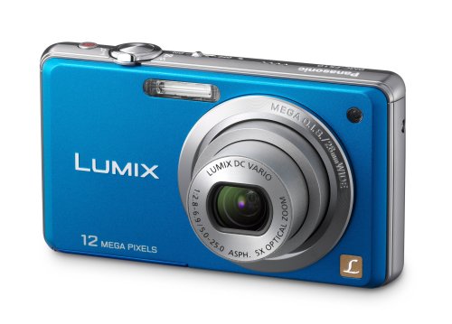 Panasonic LUMIX DMC-FS10EG-A Digitalkamera (12 Megapixel, 5-fach opt. Zoom, 6,86 cm Display, Bildstabilisator) blau