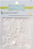 Babyville Boutique Snaps, White, 60 Count