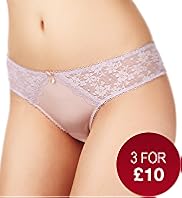 Low Rise Floral Lace Brazilian Knickers