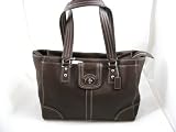 Coach Hamilton Mahogany Brown Pebbled Leather Tote Bag Handbag