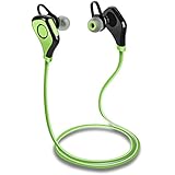 Tenswall Bluetooth Headphones Stereo Wireless Headsets Sweatproof Neckband Style Earphone In-ear Earbuds for iPhone 6S (Black&green)